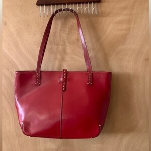 Ann Taylor Red Leather Shoulder bag